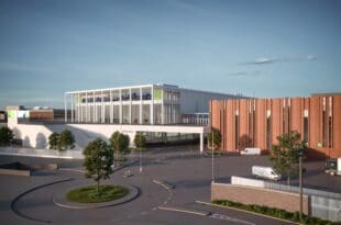 Das neue Gebäude stellt das zentrale Element des Investitionsprogramms Koelnmesse 3.0 dar. Credit: Koelnmesse GmbH / JSWD