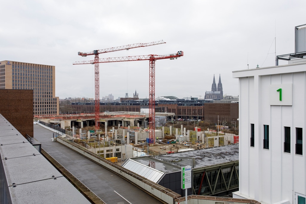 Der Bau der neuen Kongress- und Eventlocation "Confex" schreitet zügig voran. Credit: Koelnmesse GmbH, Ludolf Dahmen 